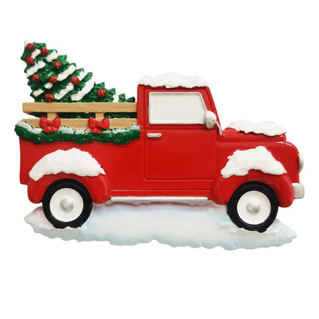 Personalized Red Christmas Truck Ornament