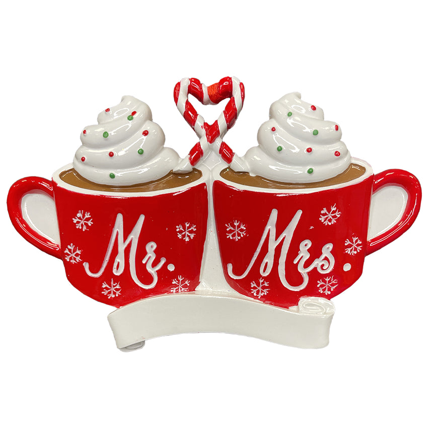 Personalized Mr and Mrs Mug Christmas Ornament