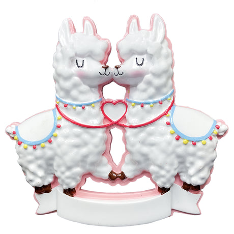 Personalized Our First Christmas Together Ornament Kissing Llama Couple