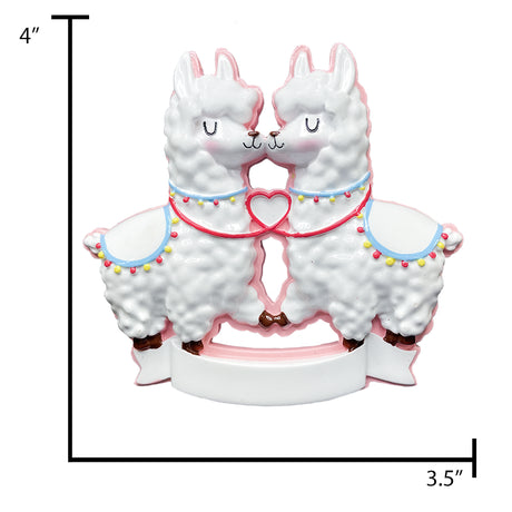 Personalized Our First Christmas Together Ornament Kissing Llama Couple