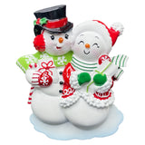 Personalized Hugging Snowman Couple Christmas Together Ornament