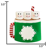 Personalized Marshmallow Family of 3 Christmas Ornament