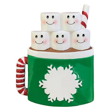 Personalized Marshmallow Family of 5 Christmas Ornament
