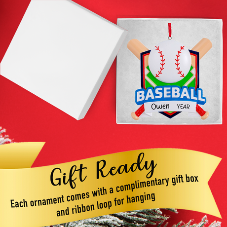 Personalized Baseball Christmas Ornament 2025