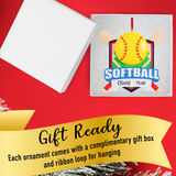 Personalized Softball 3D Christmas Ornament