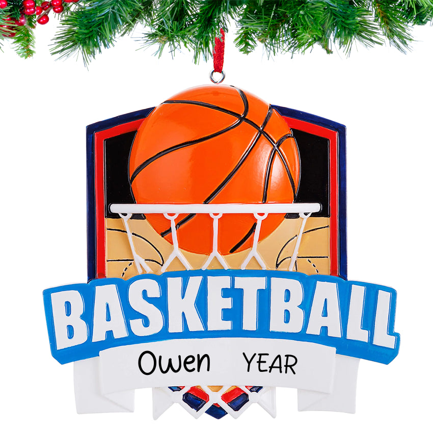 Personalized 3D Basketball Hoop Christmas Ornament