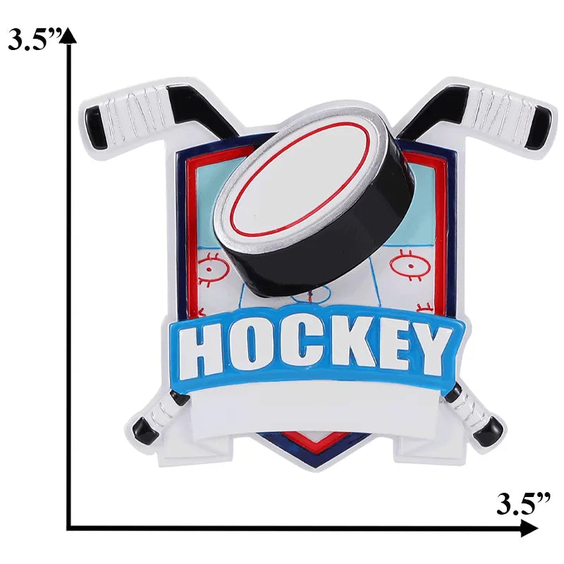 Personalized Ice Hockey Sticks & Puck Christmas Ornament