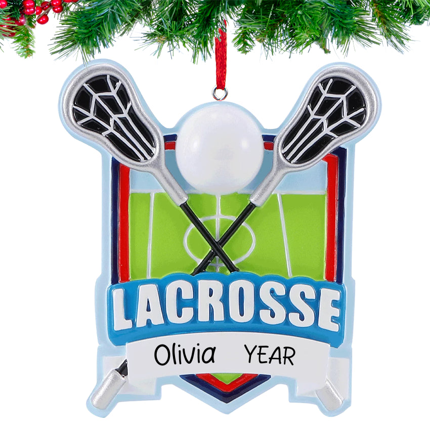Personalized Stick & Ball Lacrosse Christmas Ornament