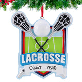 Personalized Stick & Ball Lacrosse Christmas Ornament