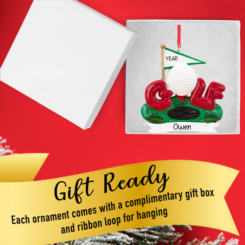 Personalized Golf Field Christmas Ornament