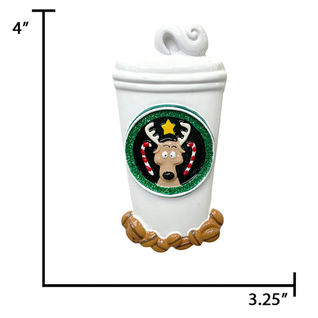 Personalized Coffee Cup Christmas Ornament