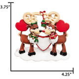 Personalized Reindeer Couple Under The Mistletoe Christmas Ornament
