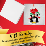 Personalized Kissing Penguin Couple Christmas Ornament
