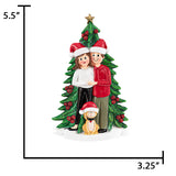 Personalized Couple with Cat Christmas Ornament
