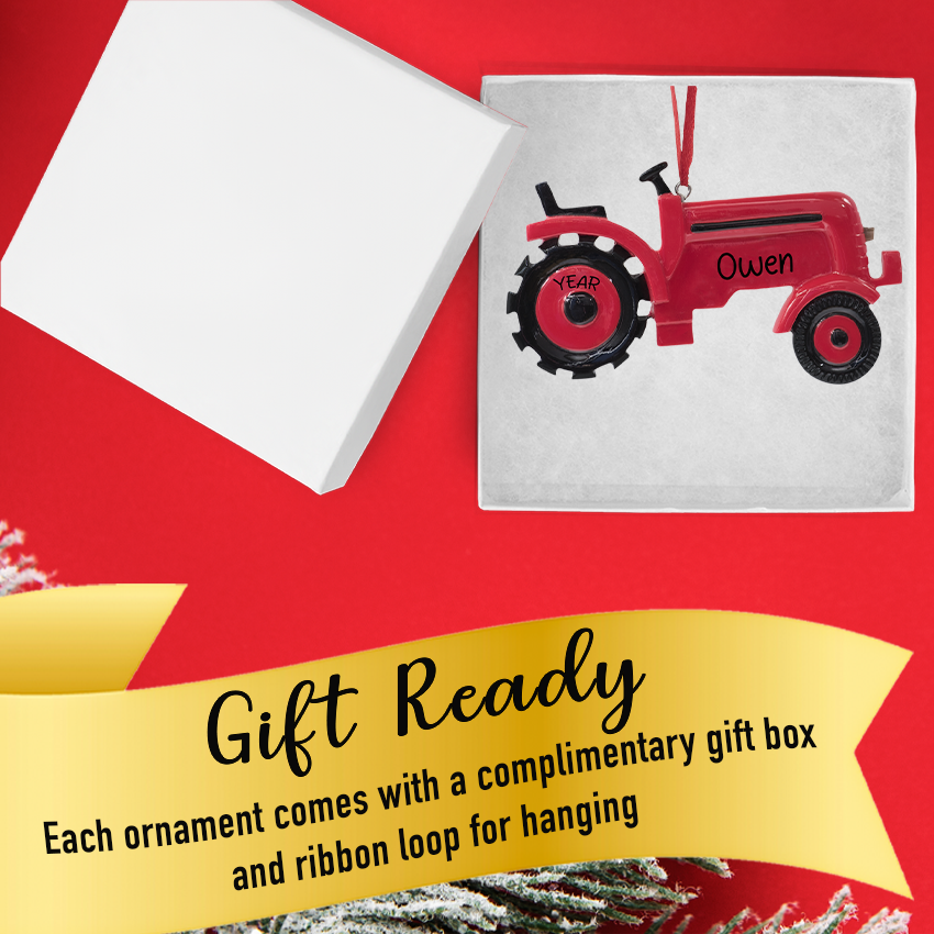 Personalized Tractor Christmas Ornament - Agriculture Farming Gift