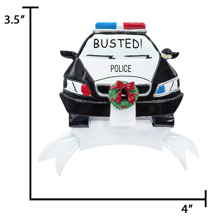 Personalized Police Car Christmas Ornament