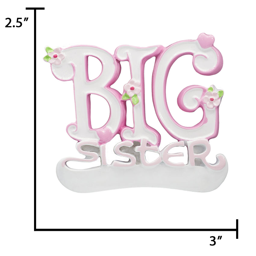 Personalized Big Sister Christmas Ornament -Lettering