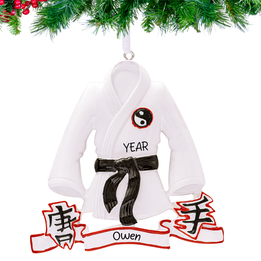 Personalized Karate Jacket Christmas Ornament