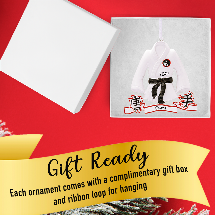 Personalized Karate Jacket Christmas Ornament