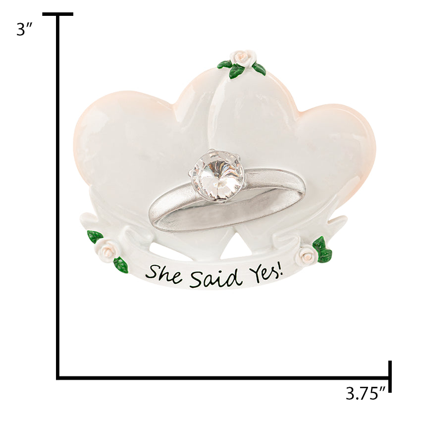 Personalized She Said Yes Christmas Ornament