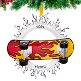 Personalized Skateboard Christmas Ornament for Skateboarder