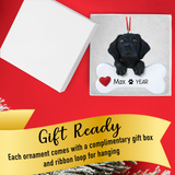 Personalized Black Lab Christmas Ornament