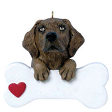 Personalized Chocolate Lab Dog Christmas Ornament
