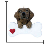 Personalized Chocolate Lab Dog Christmas Ornament