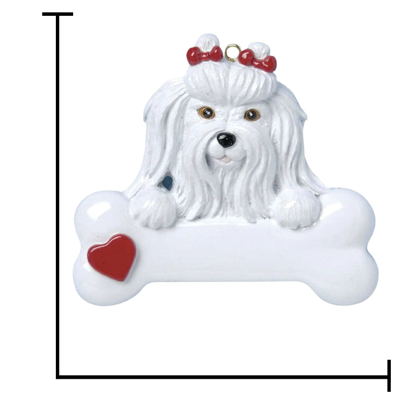 Personalized Maltese Dog Christmas Ornament
