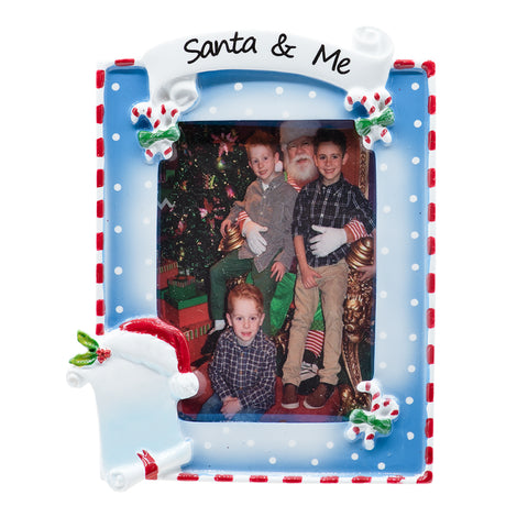 Personalized Santa and Me Picture Frame Christmas Ornament