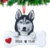Personalized Siberian Husky Christmas Ornament