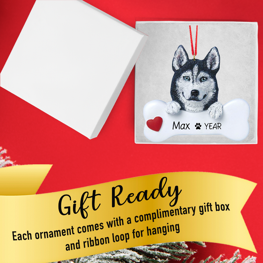 Personalized Siberian Husky Christmas Ornament