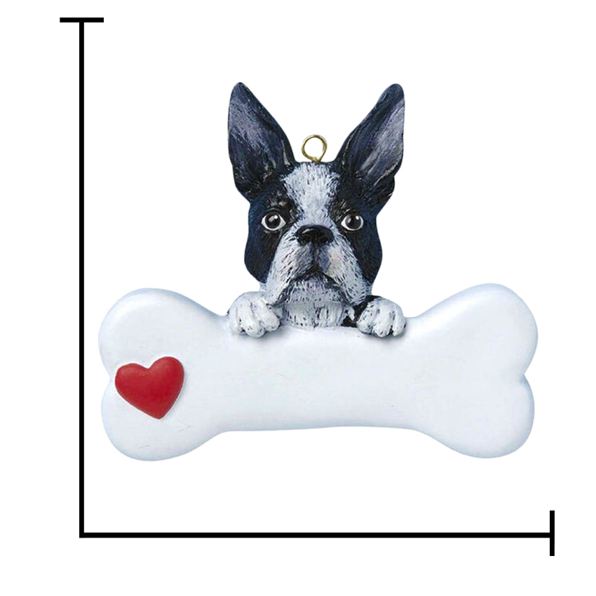 Personalized Boston Terrier Dog Christmas Ornament