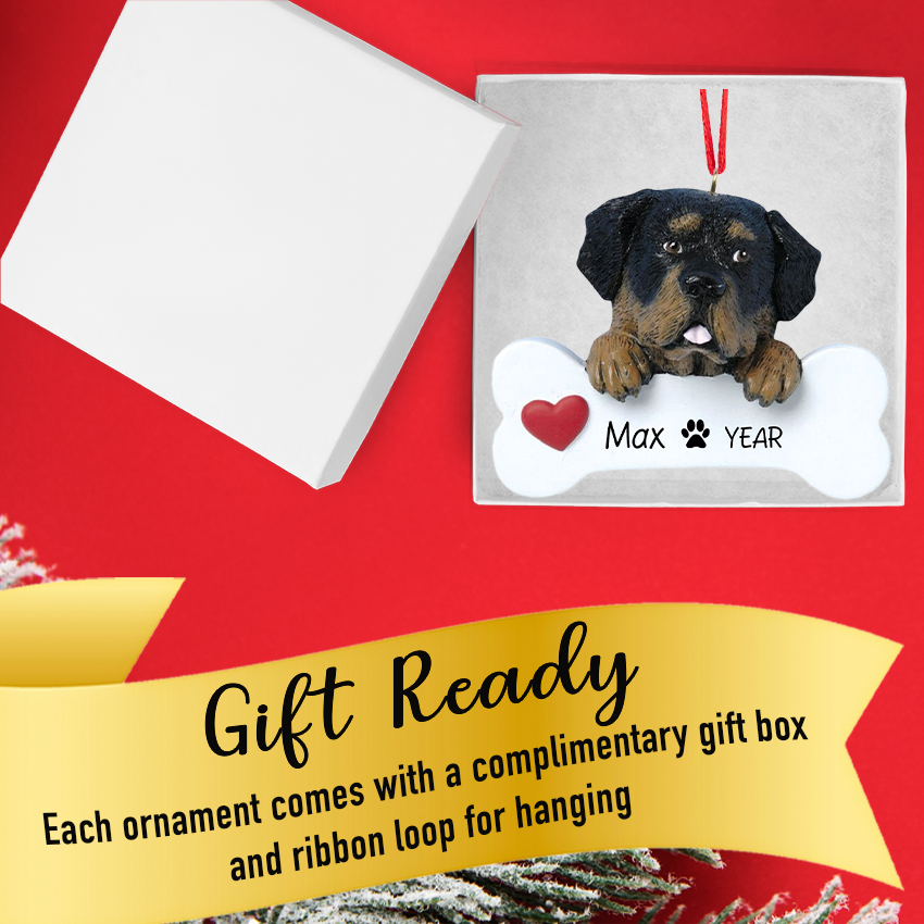 Personalized Rottweiler Christmas Ornament