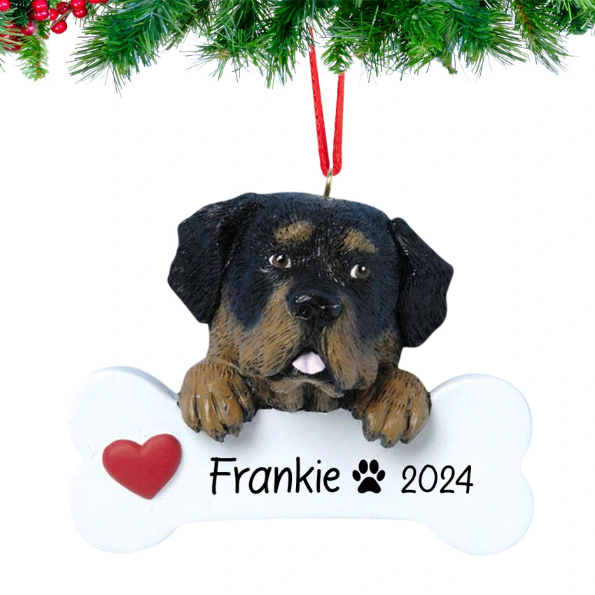 Personalized Rottweiler Christmas Ornament