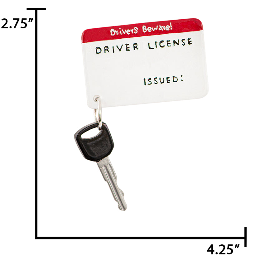 Personalized Driver's License Christmas Ornament with Key