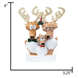 Custom Reindeer Family of 3 Ornament for Christmas Tree