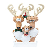 Custom Reindeer Family of 3 Ornament for Christmas Tree