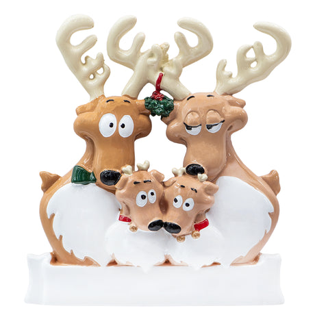 Custom Reindeer Family of 4 Ornament for Christmas Tree