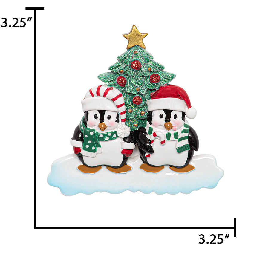 Personalized Our First Christmas Together Ornament Penguin Couple