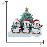 Personalized Penguin Family of 3 Christmas Ornament