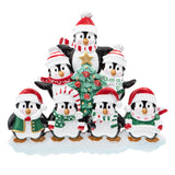 Customized Penguin Family of 7 Christmas Ornament