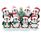 Customized Penguin Family of 8 Christmas Ornament