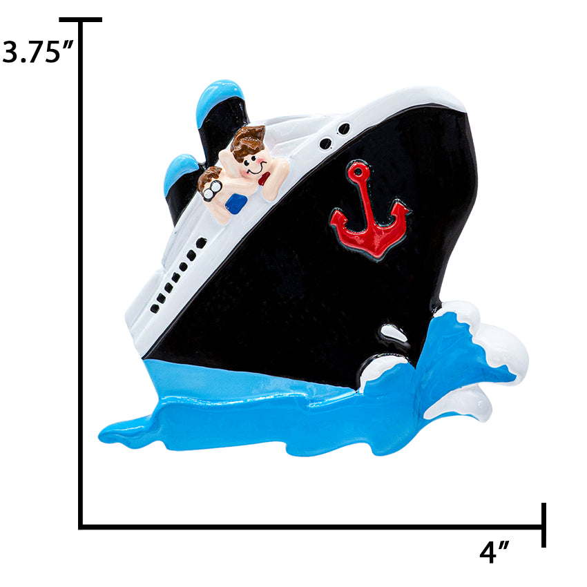 Personalized Cruising Christmas Ornament