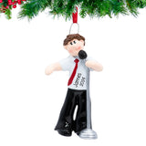 Personalized Singer Boy Christmas Ornament