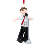 Personalized Singer Boy Christmas Ornament