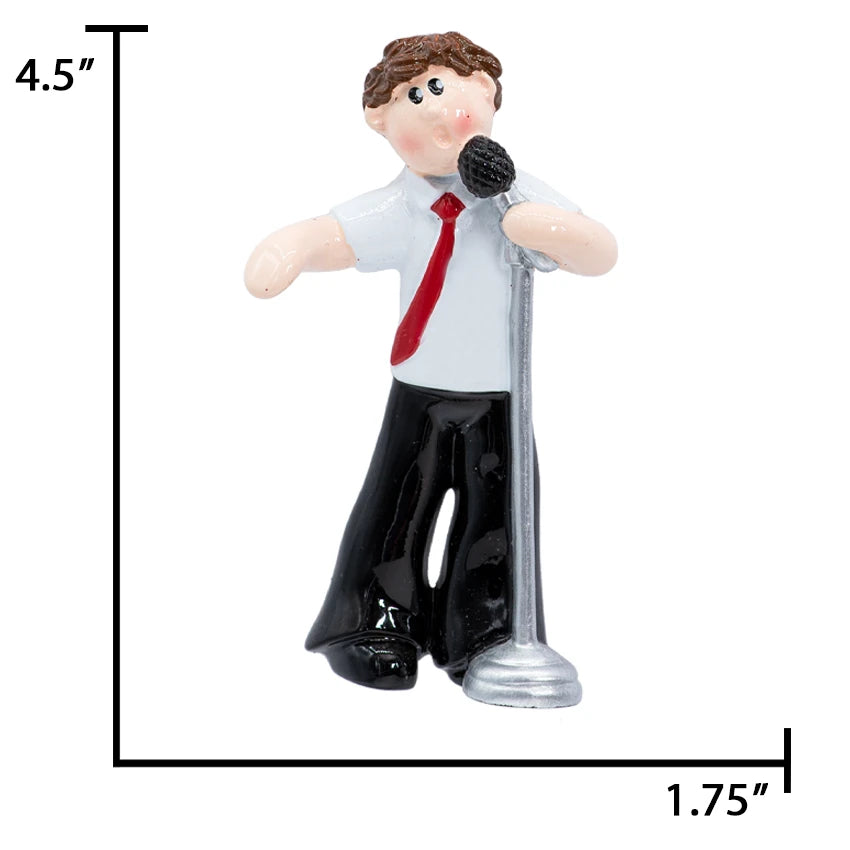Personalized Singer Boy Christmas Ornament
