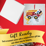 Personalized Firetruck Christmas Ornament - Firefighter