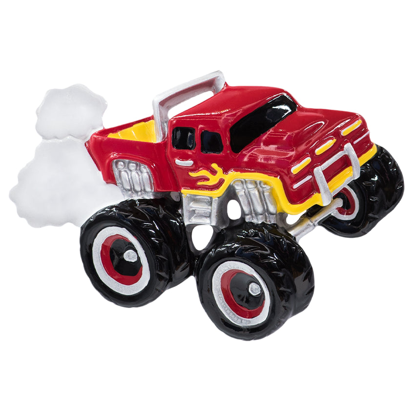 Personalized Red Monster Truck Christmas Ornament