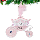 Personalized Princess Carriage Christmas Ornament for Kids Girls